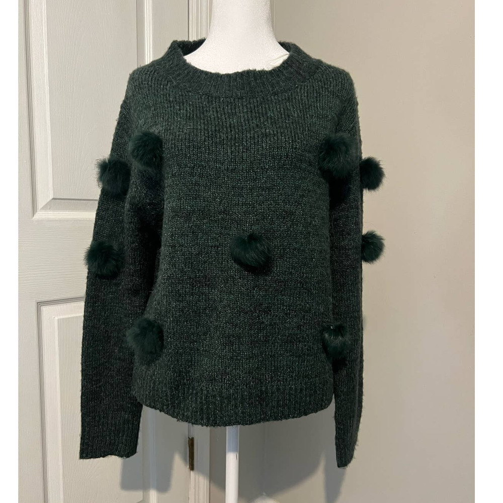 Women's MICHELLE NICOLE Green Long Sleeve Scoop Neck Sweater Size Medium